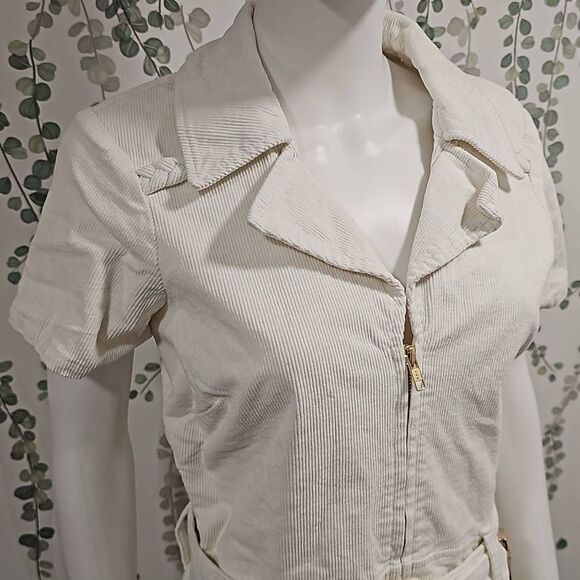 Show Me Your MuMu Outlaw Dress Ivory Corduroy - Picture 5 of 11